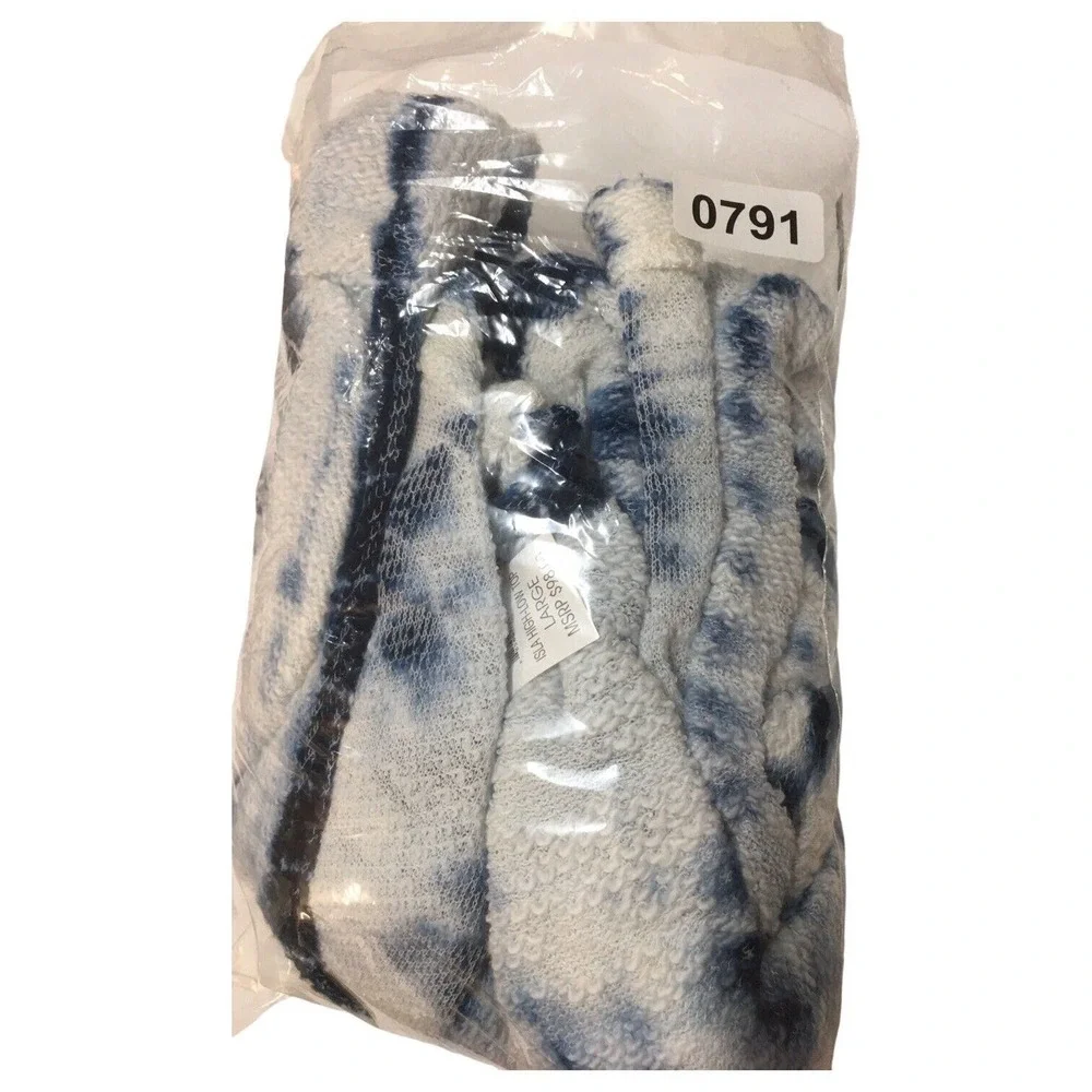 New XCVI Top Womens L Tie Dye Tunic Boho V Neck Short Sleeve Textured Knit Blue - Picture 14 of 14